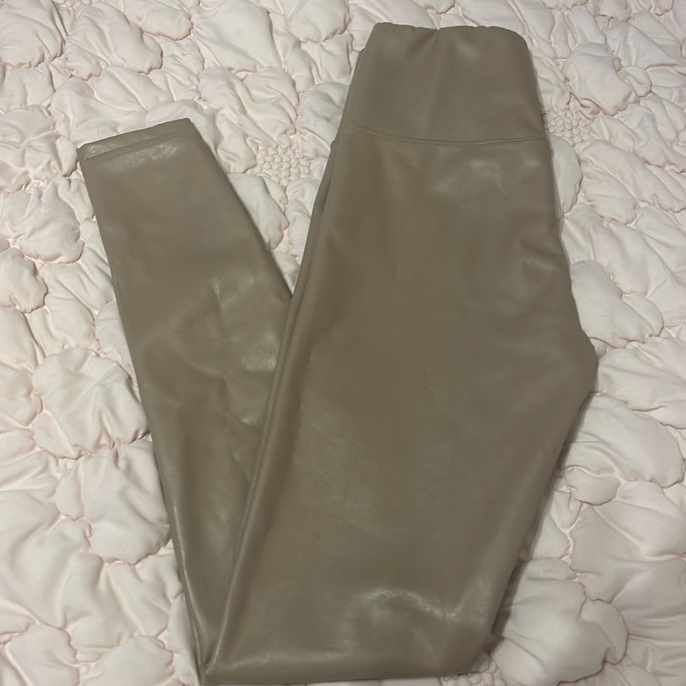 Size small tan pleather leggings